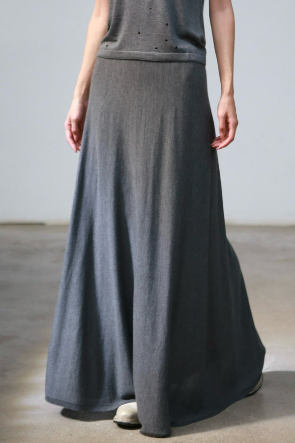 SWAYING 24 Early Autumn Bamboo Cashmere Swing Skirt SW-SW24PF3B08-HUI Gray SW-SW24PF3B07